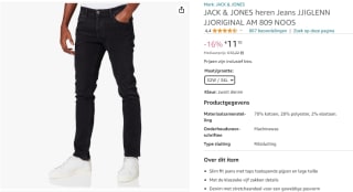 Jack & Jones zwarte herenJeans AM 809 noos voor €11,10