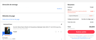 Versión Global Xiaomi Redmi A3 de 3GB/64GB Por 64,64€