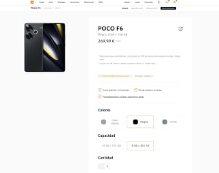 Móvil Poco F6 8+256GB por solo 219,99€