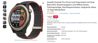 Amazfit Cheetah Pro 47mm smartwatch voor €152 bij Amazon NL