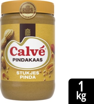 1kg Calvé Pindakaas met stukjes pinda voor €5,51 bij Bol