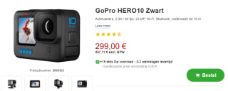 GoPro HERO10 Black voor €299 bij Proshop