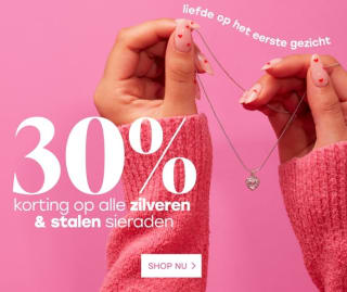 30% korting op alle zilveren & stalen sieraden bij Lucardi