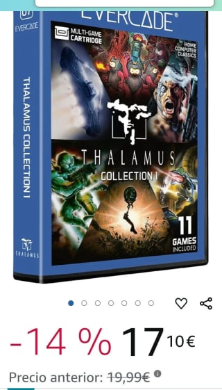 Cartucho Evercade Thalamus Collection 1 por 17,10€.