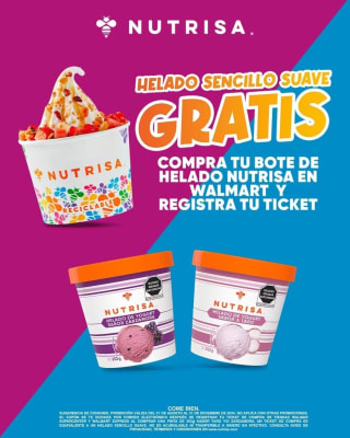 Helado Sencillo Gratis comprando Helado Nutrisa en Walmart