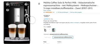 Melitta Caffeo Solo Perfect Milk - Espressomachine - Zwart voor €335,99 bij Amazon