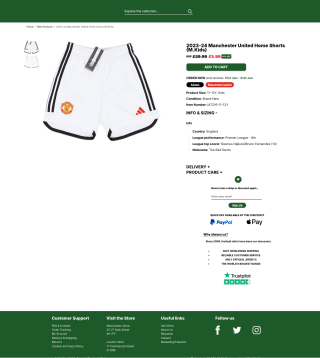 Adidas Pantalones cortos de local Manchester United 2023-24 Niños por 6,29€