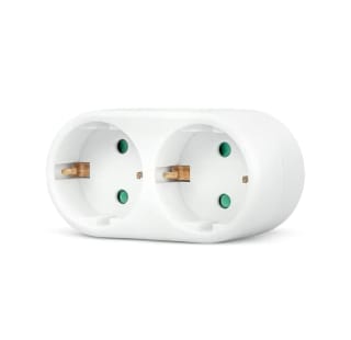 Garza Adaptador de enchufe doble frontal con toma de tierra 2 tomas color blanco por solo 2,90€