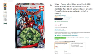Puzle Infantil Avengers. de 200 Piezas Marvel marca Educa por sólo 5,99€