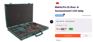 Makita P-90277 PRO XL schroevendraaier- en booraccessoireset x 120 stuks voor €49,95 bij Ibood