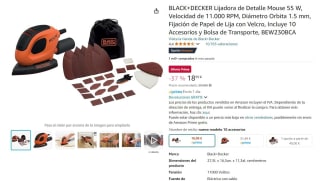 Chollazo Black+Decker BEW230BCA-QS, Lijadora orbital, por 18,99€