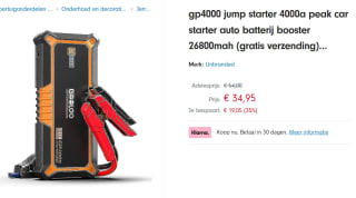 Gooloo - Jumpstarter voor Auto voor €34,95 bij Fruugo
