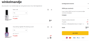1+1 gratis op nagellak bij Hema