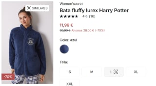 Bata fluffy lurex de Harry Potter para Mujer por 11.99€