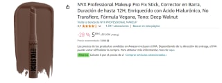 3 NYX Professional Makeup Pro Fix Stick, Corrector en Barra, Duración de hasta 12H, Enriquecido con Ácido Hialurónico, No Transfiere, Fórmula Vegana, Tono: Deep Walnut por 11.08€