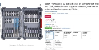 Bosch Box L - 35-delige Universeelboren en schroefbitset voor €28,99 bij Amazon