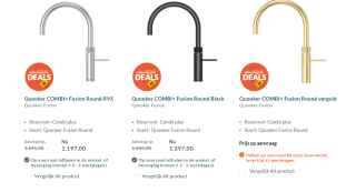 Tot 25% korting op Quooker combi deals bij Budgetplan