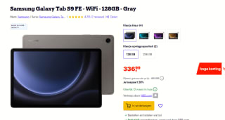 Samsung Galaxy Tab S9 FE 128GB Wifi Grijs voor €336,99 bij Bol.com