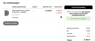 17% extra korting op alle airfryers in de sale bij Ninjakitchen