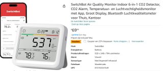 SwitchBot Air Quality Monitor Indoor 6-in-1 CO2 Detector, met App voor €52,49 bij Amazon