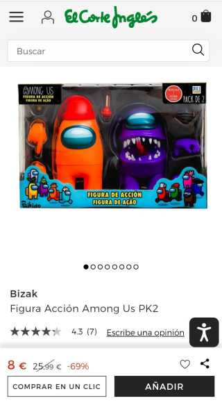 Pack de 2 Figura Acción Among Us PK2 por 8€.