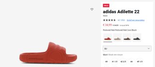 Adidas adilette 22 voor €34,99/€39,99 bij Foot Locker