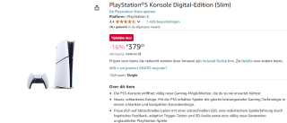 PlayStation 5 Slim Digital Edition voor €379 bij Amazon