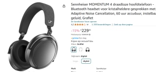 Sennheiser MOMENTUM 4 Wireless - Over-ear koptelefoon voor €229 bij Amazon