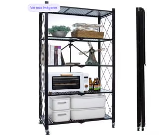 Estantería Almacenaje metálica Plegable con Ruedas 5 Estantes por solo 39,99€ (Nuevos usuarios por 23,99€)