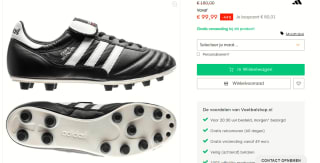 Adidas Copa Mundial voetbalschoenen voor €99,99 bij Voetbalshop