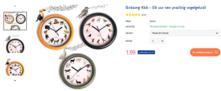Nexxt Birdsong Klok voor €1,99 bij Koopjedeal
