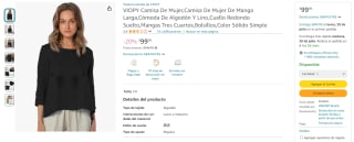 VIOPY Camisa de Mujer Manga Larga por $100 en Amazon