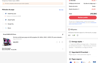 Monitor 24'5" 2K 144Hz IPS por solo 193,58€