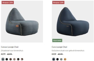 20-40% korting op alles bij Sackit