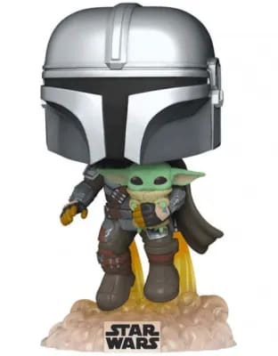 Funko Pop Star Wars The Mandalorian Mandalorian Volando Con Jet & Baby Yoda por 7.69€