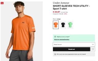 Under Armour Tech+ T-Shirt voor €22,97 bij Zalando