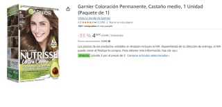 3 Unidades de Garnier Coloración Permanente, Castaño medio por 7.86€