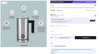 Espumador De Leche 500W con revestimiento antiadherente y apagado automático MyWave ESP-500 por 26.91€ (Cuenta Nueva 16.91€)