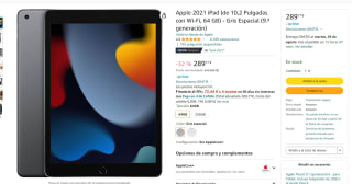 Marca Apple 2021 iPad (de 10,2 Pulgadas con Wi-Fi, 64 GB) - Gris Espacial (9.ª generación) por 289,77€