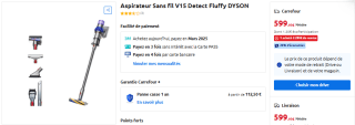 Aspirateur sans fil V15 Dyson à 599€