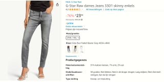 G-Star RAW Skinny fit jeans voor €23,98 bij Amazon