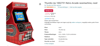 Retro Arcade Racing Game voor €21,99 bij Amazon