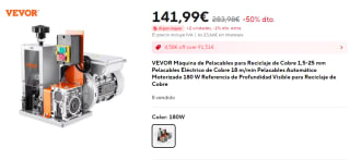 VEVOR Máquina de Pelacables para Reciclaje de Cobre 1,5-25 mm Pelacables Eléctrico de Cobre por 142,99€