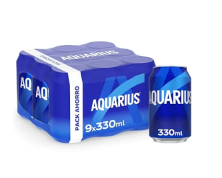 2 Aquarius Limón Bebida Funcional con Sales Minerales 9x330ml por 10,93€
