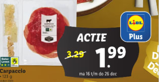 Carpaccio 123 gr. voor €1,99 bij de Lidl