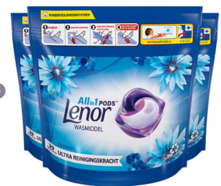 Lenor All-in-1 Oceaanbries wasmiddel pods - 3 x 39 wasbeurten - voordeelverpakking - 117 wasbeurten voor €21,95 bij Ibood