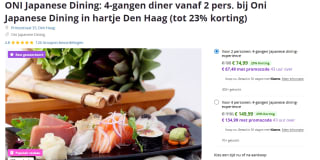 4-gangen Japanese dining-experience in Den Haag vanaf €67,49 dmv code bij Groupon