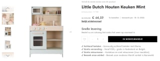 Little Dutch Houten Keuken (Mint) voor €64,59 bij Ikenik
