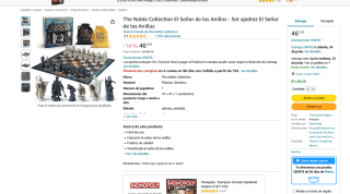 Juego de mesa The Noble Collection: Ajedrez El Señor de los Anillos por solo 46,13€