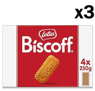 3 Packs de 4 x 250grs de Biscoff Lotus Biscoff | Galletas Caramelizadas Originales | Veganas | Sin Sabores ni Colorantes Artificiales por 12.85€